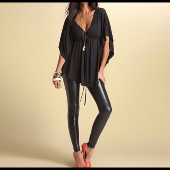 V-NECK BLOUSE BLACK LOOSE LOOK - Picture 2 of 8